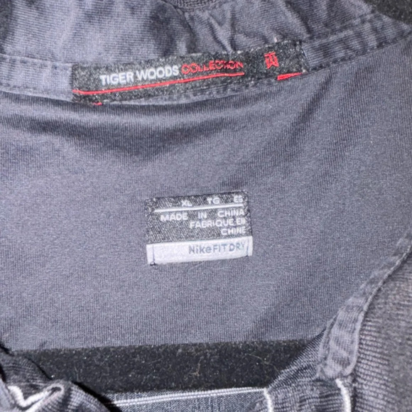 Nike Men's Black and Gray Striped Polo Shirt Tiger Woods Collection - Picture 5 of 10
